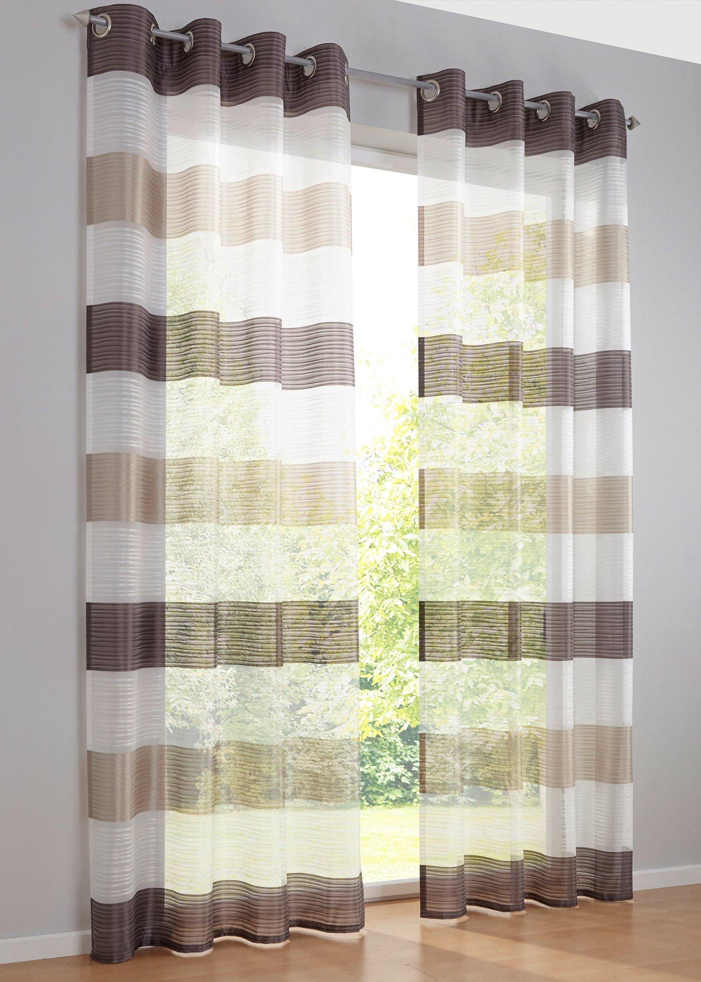 Voilage à rayures horizontales (1 pce.)