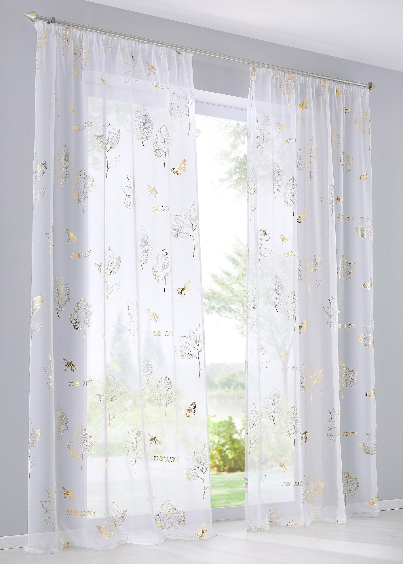 Voilage à imprimé brillant (1 pce.)