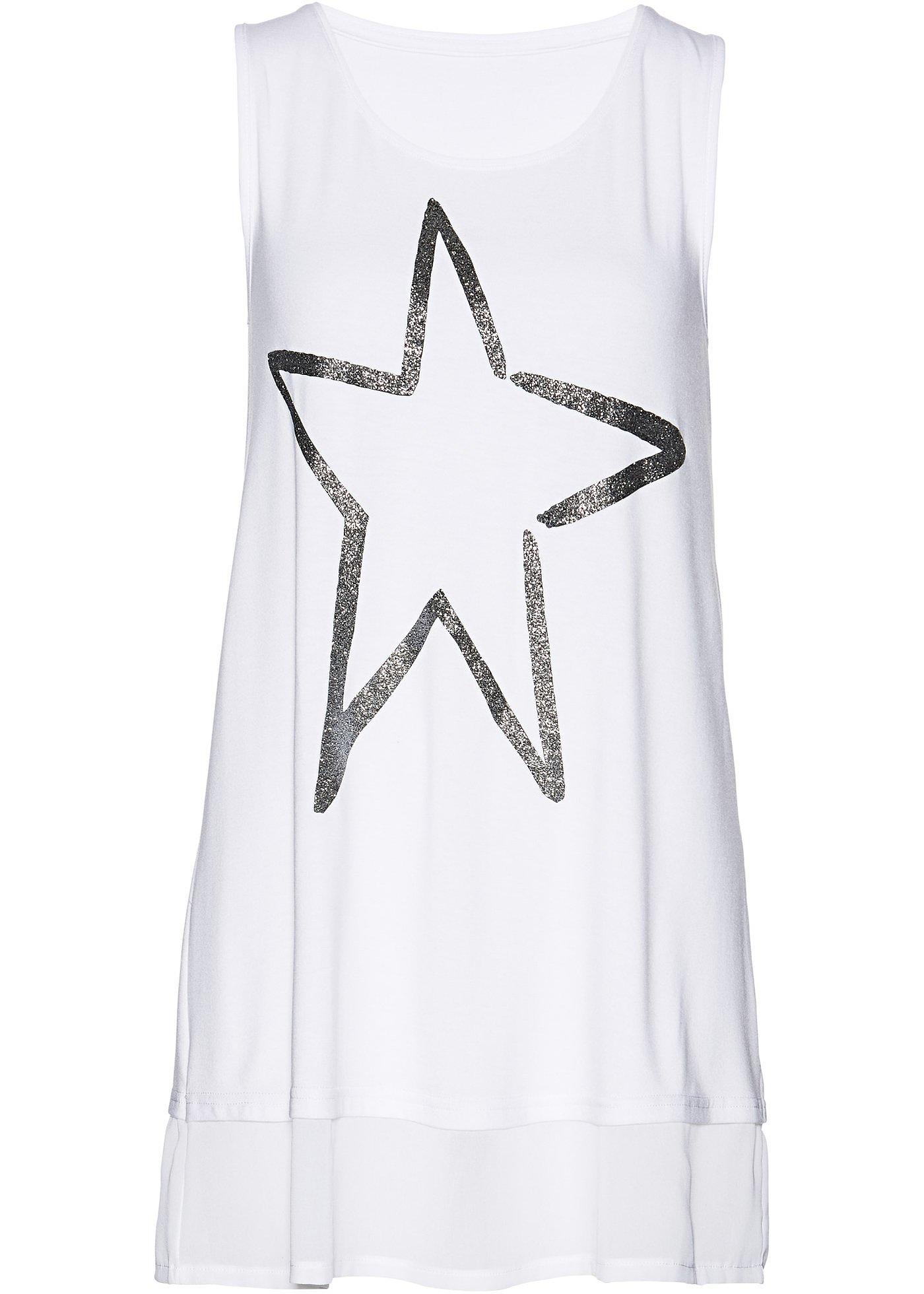 Top long avec voile de chiffon