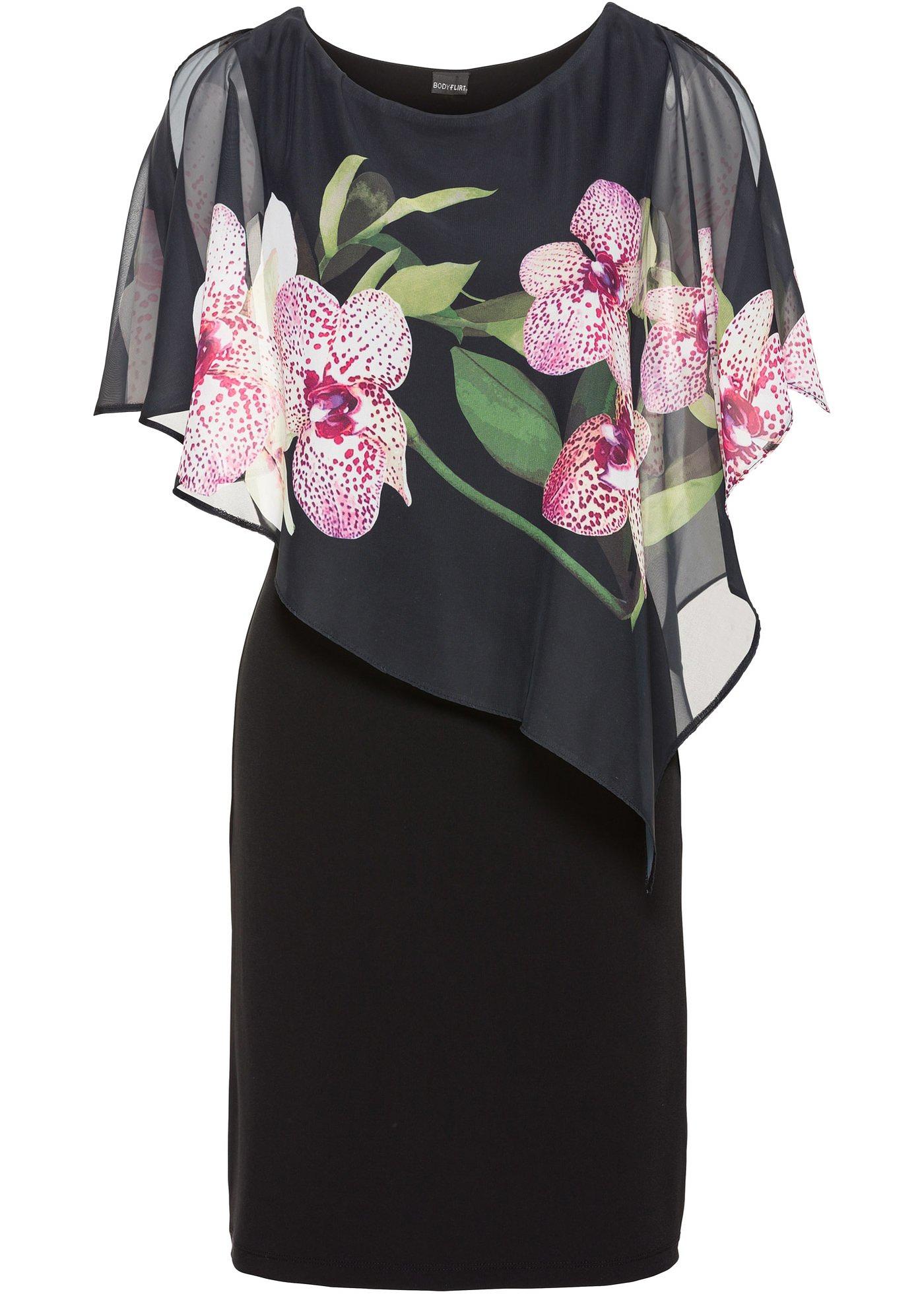 Robe en jersey à empiècement chiffon