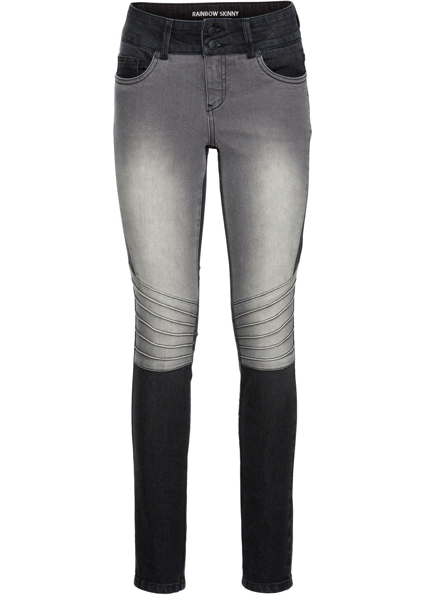 Image de Jean Skinny bicolore style biker