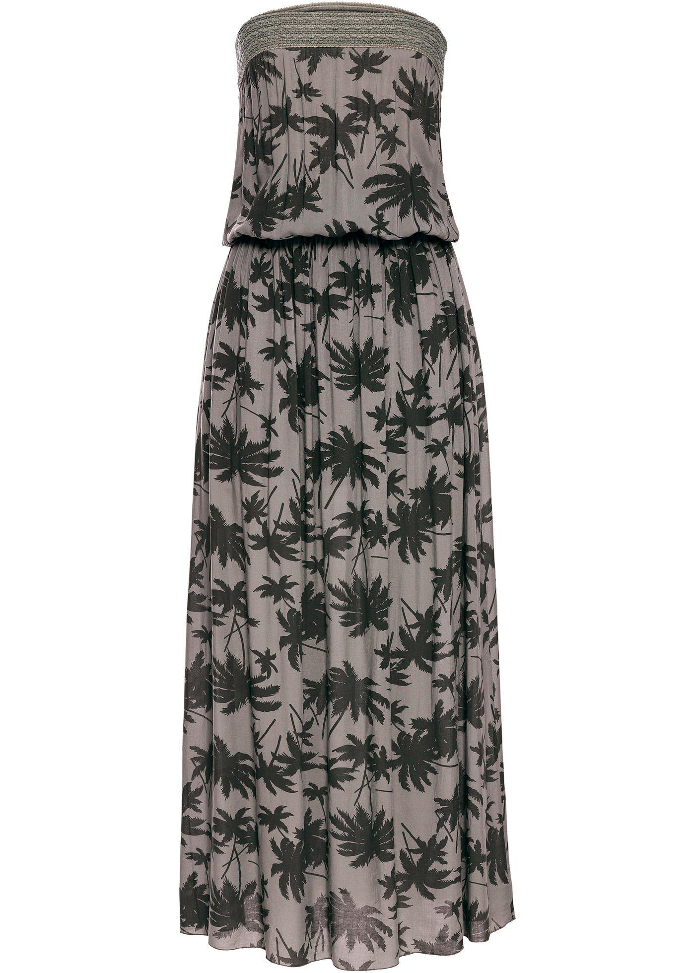 Robe longue bandeau à imprimé palmier