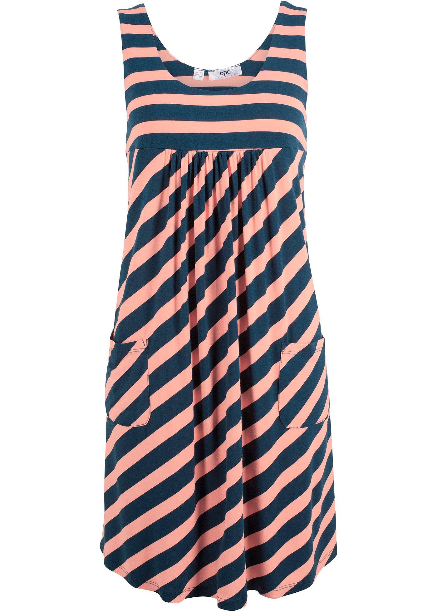 Robe en jersey avec poches, rayée