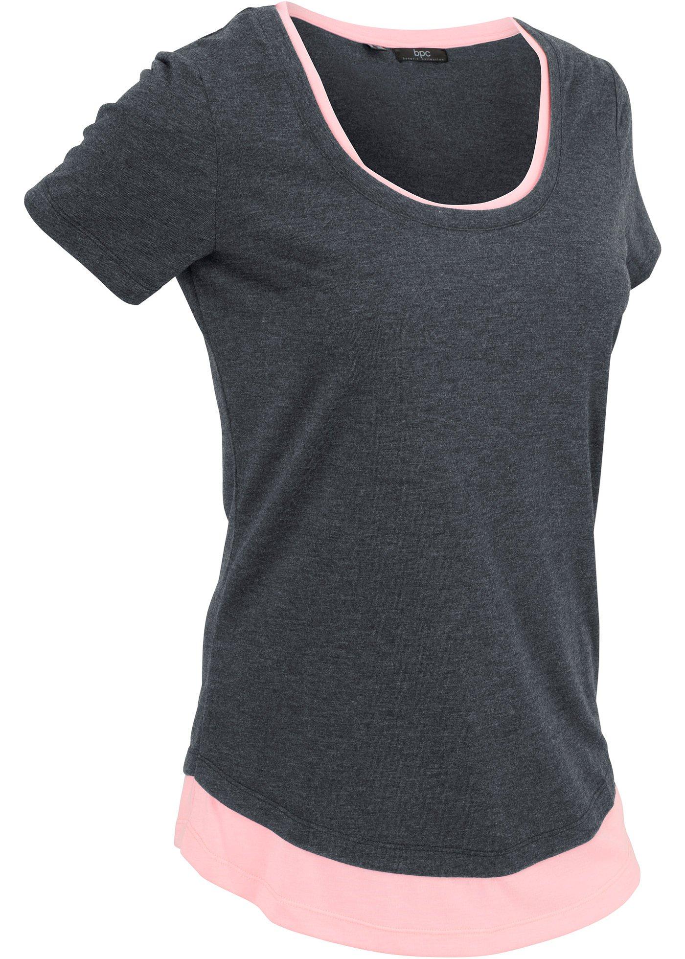 T-shirt de sport style 2 en 1, manches courtes