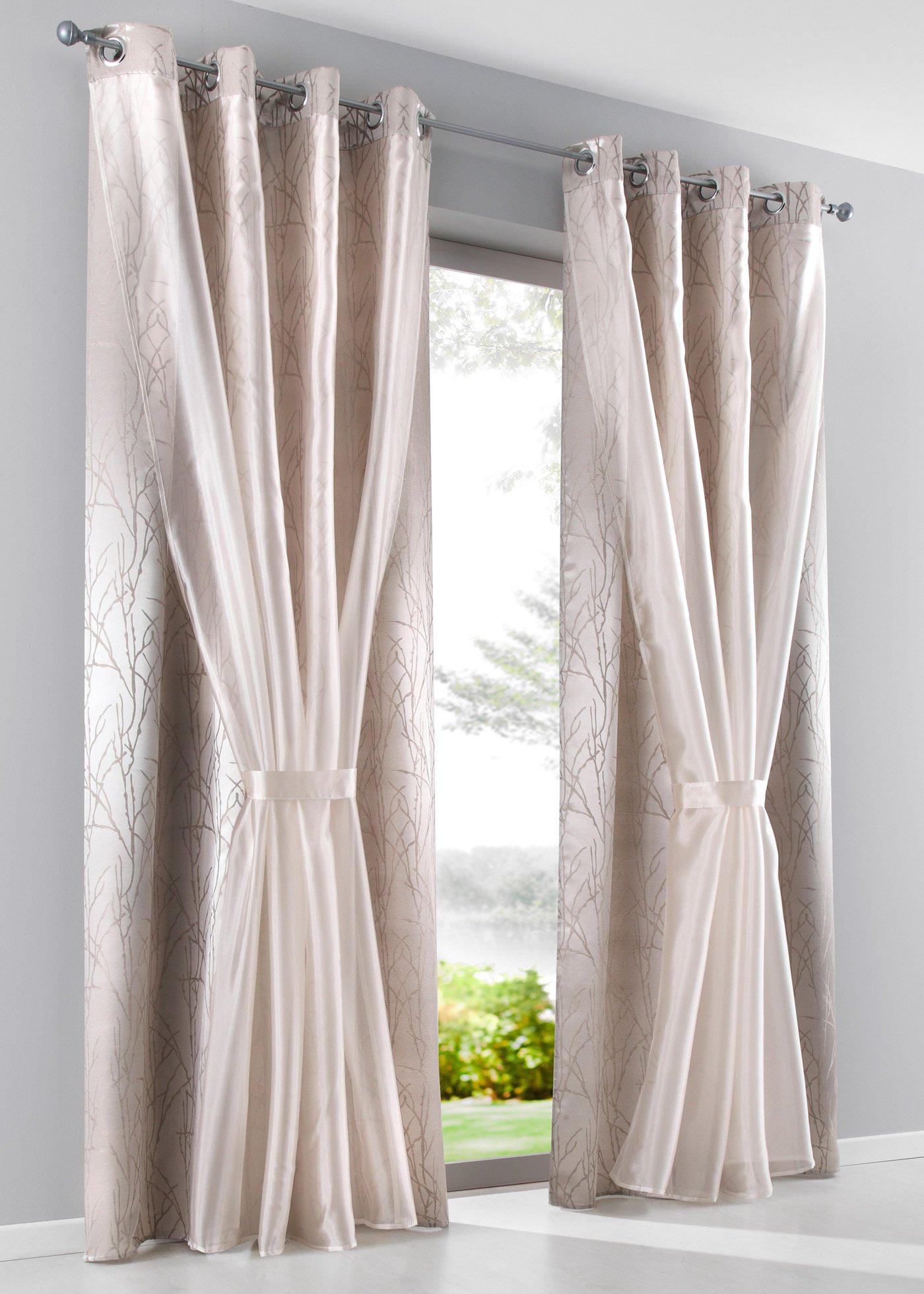 Voilage double épaisseur avec embrasse (1 pce.)