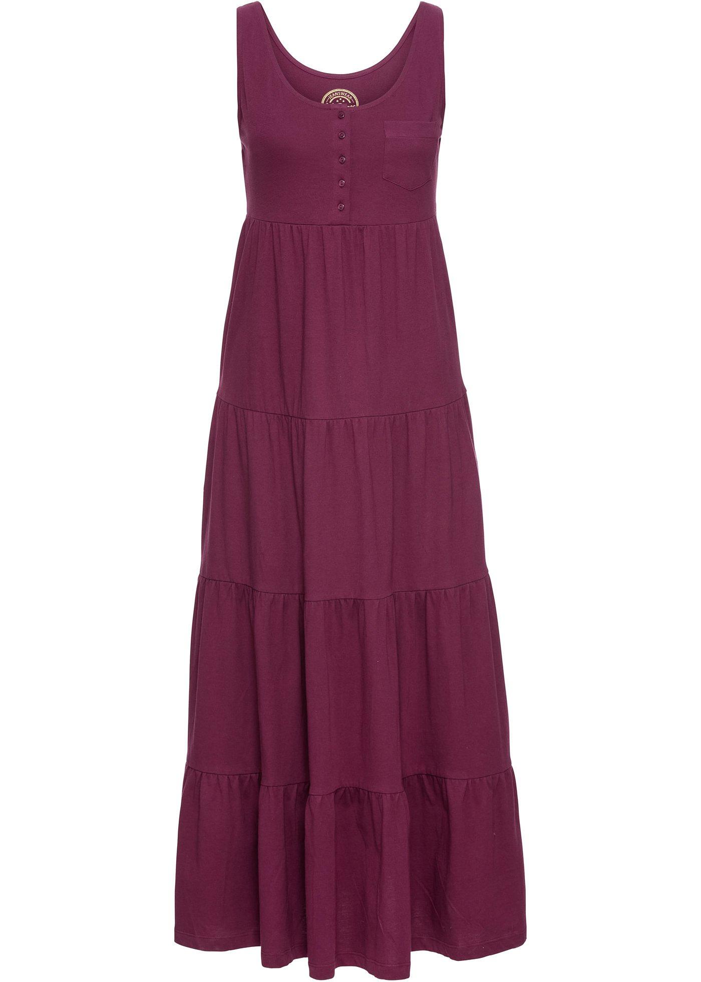 Robe longue en jersey coton