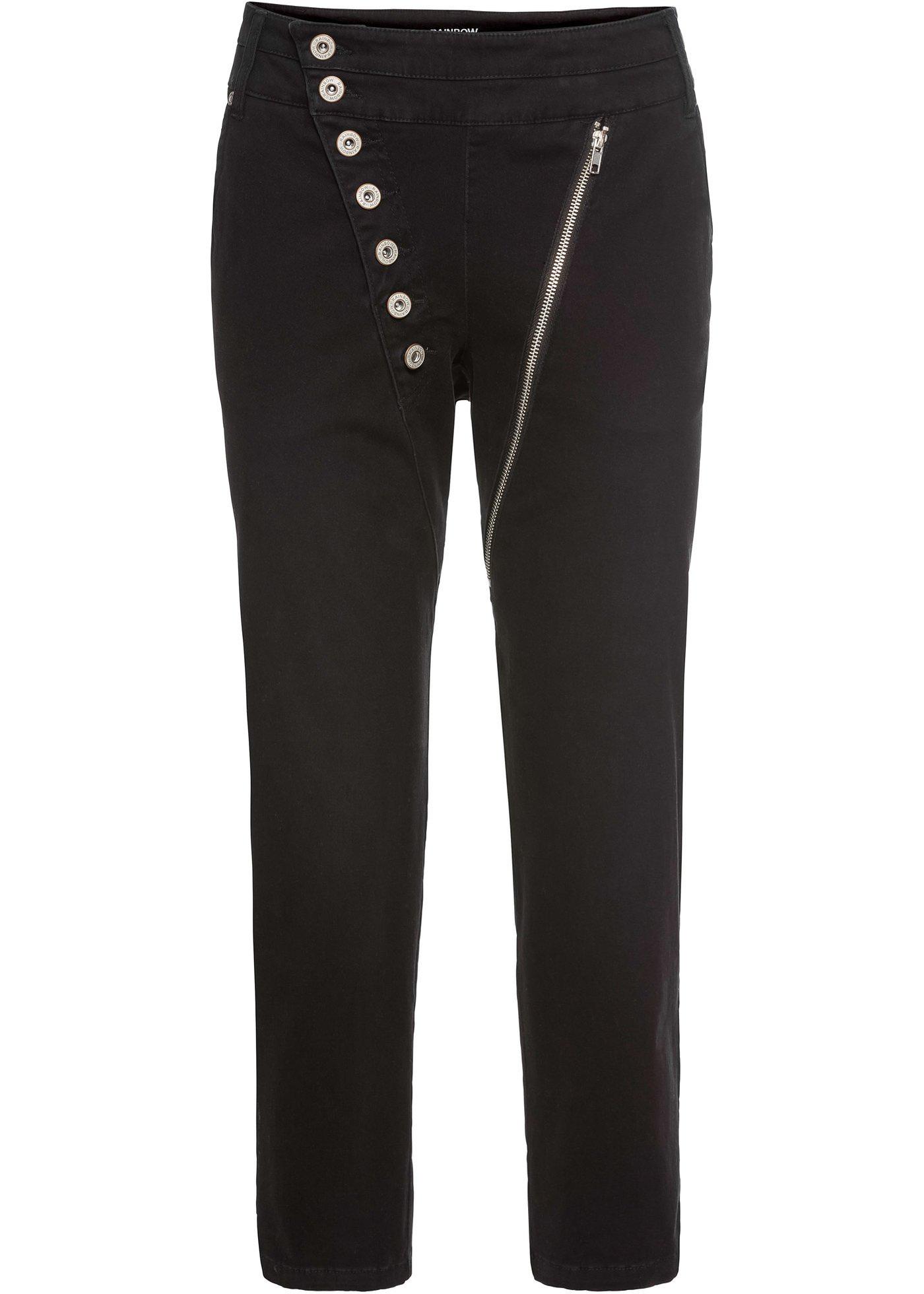 Pantalon 7/8 avec patte de boutonnage asymétrique