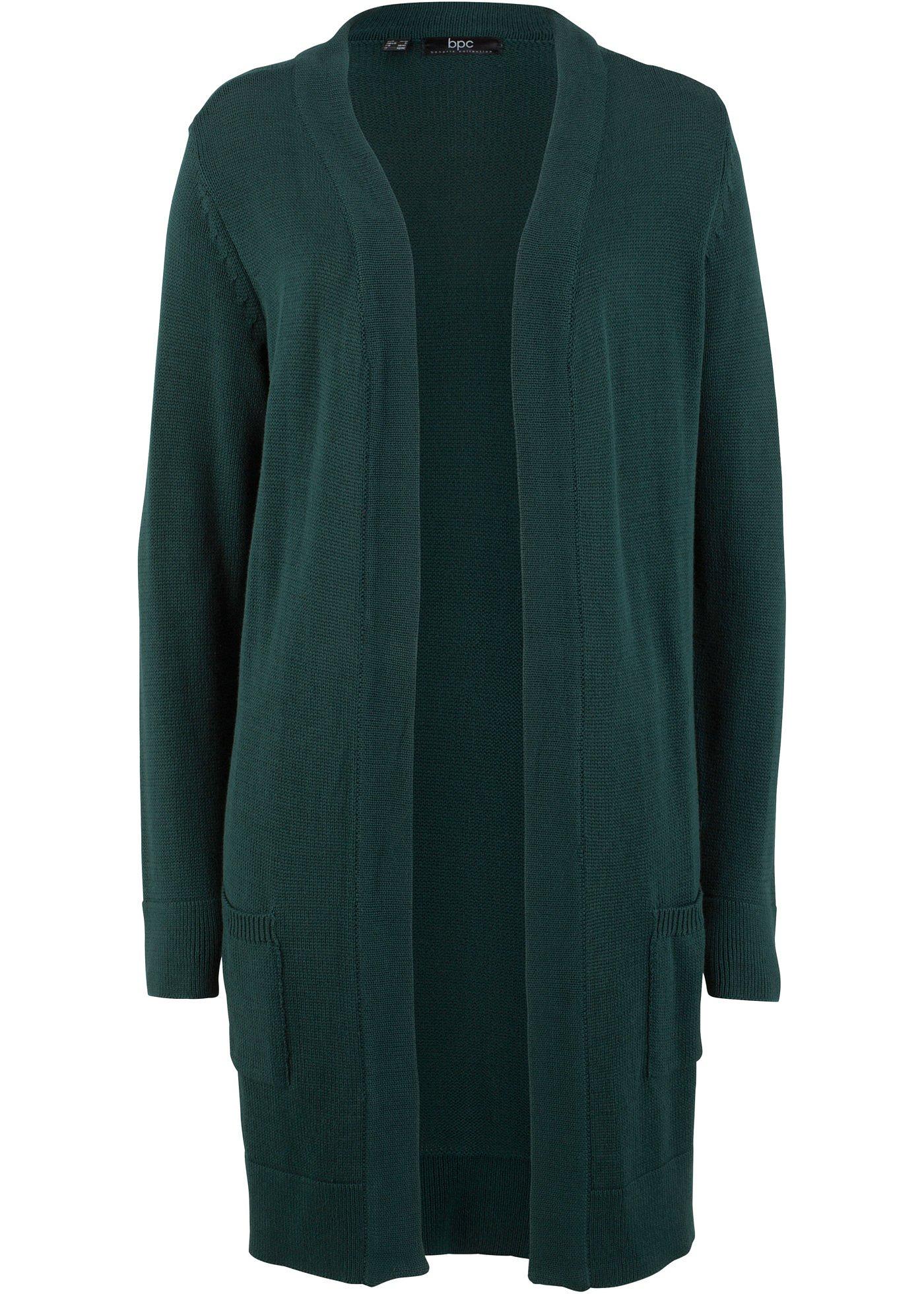 Gilet long en maille, manches longues