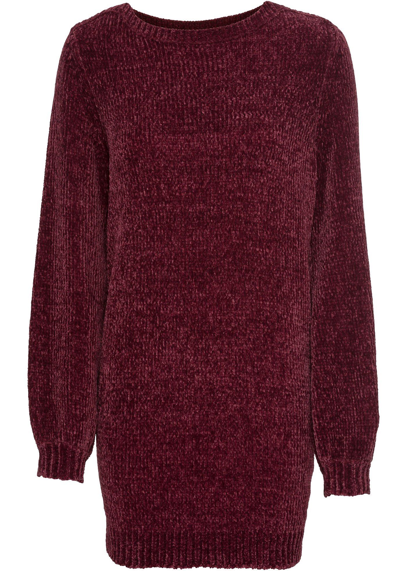 Pull long en maille chenille