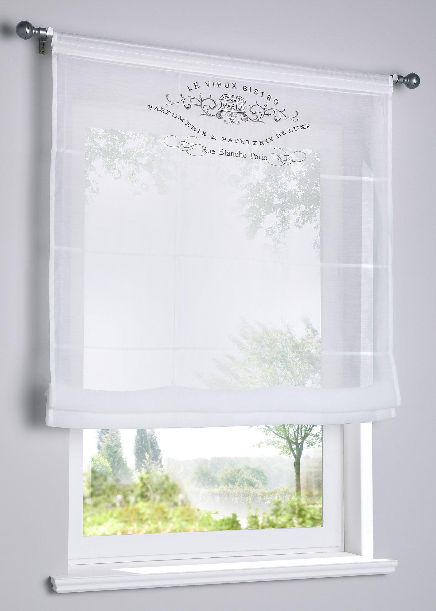 Store bateau transparent avec broderie
