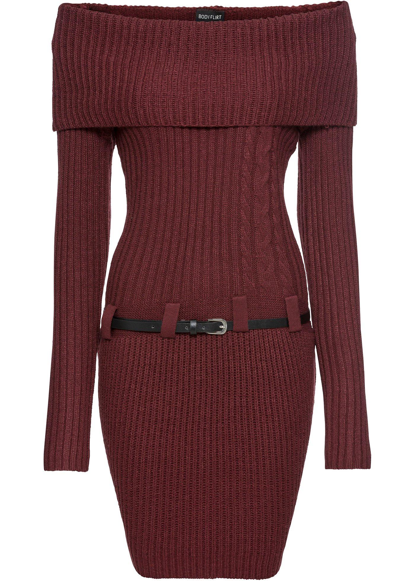 Robe en maille ceinturée