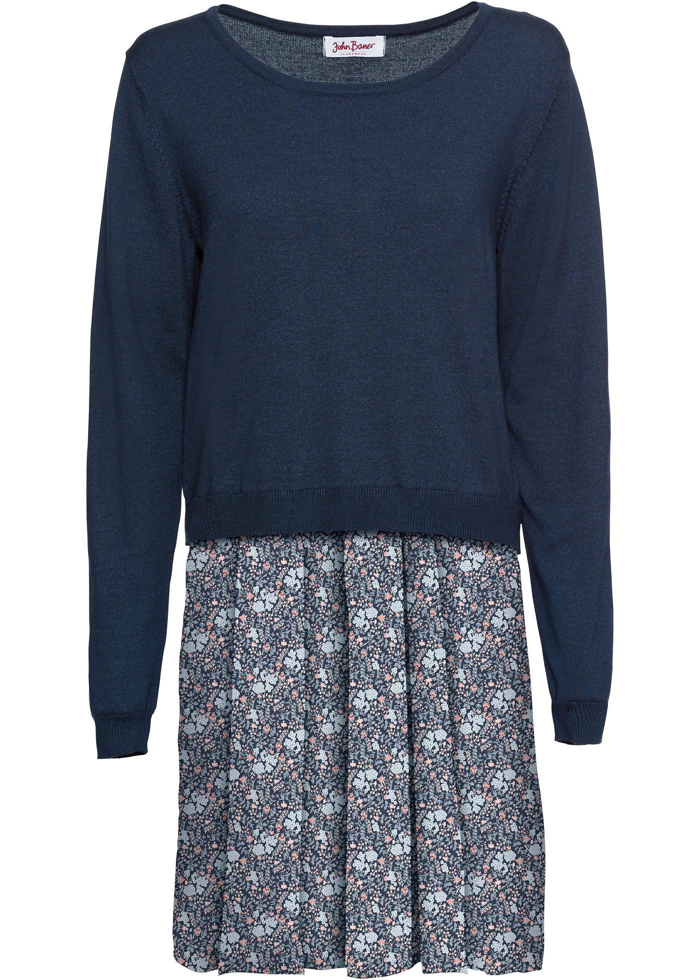 Robe en maille style 2en1, manches longues