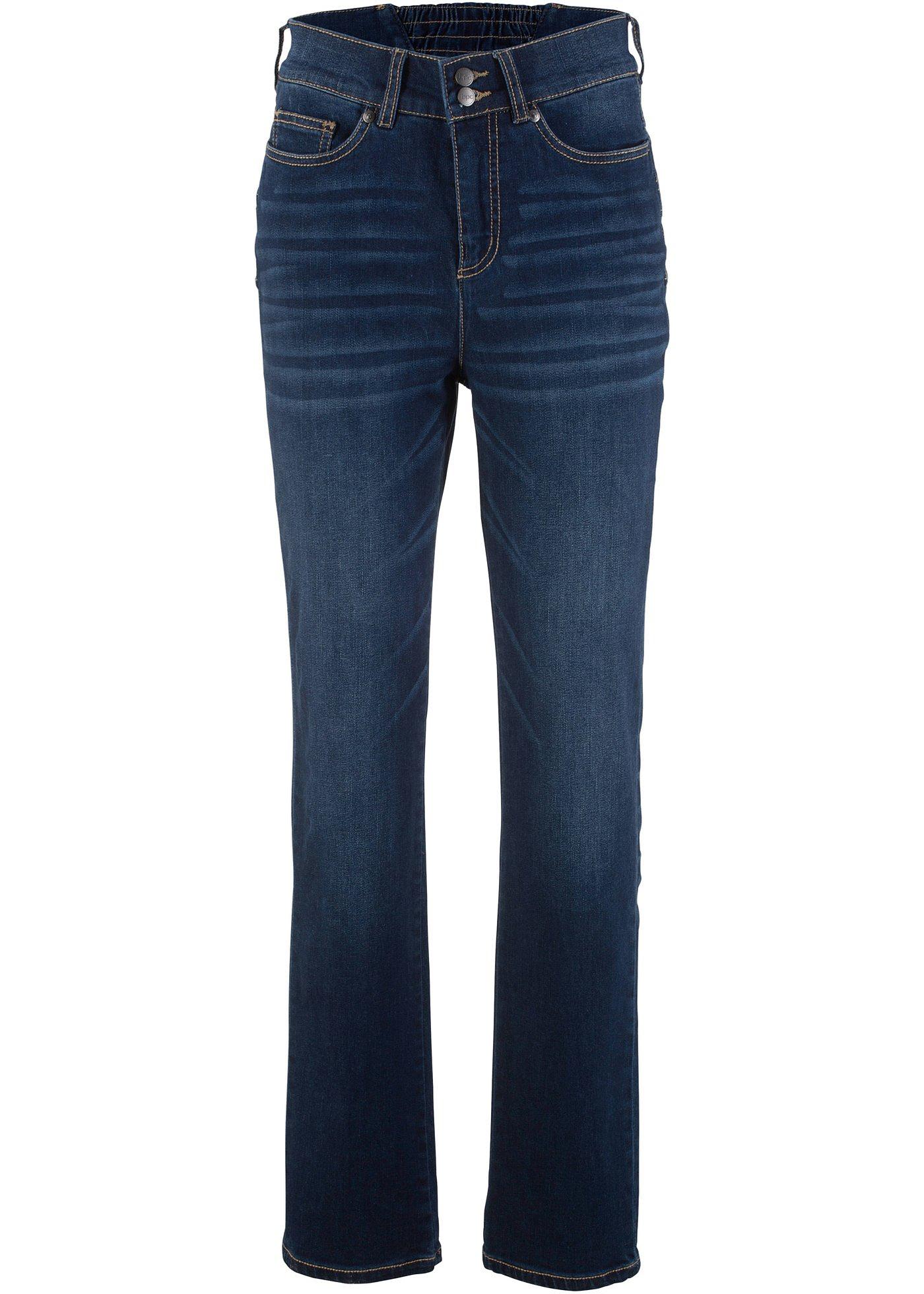 Jean extensible push-up à empiècement taille confortable, Straight