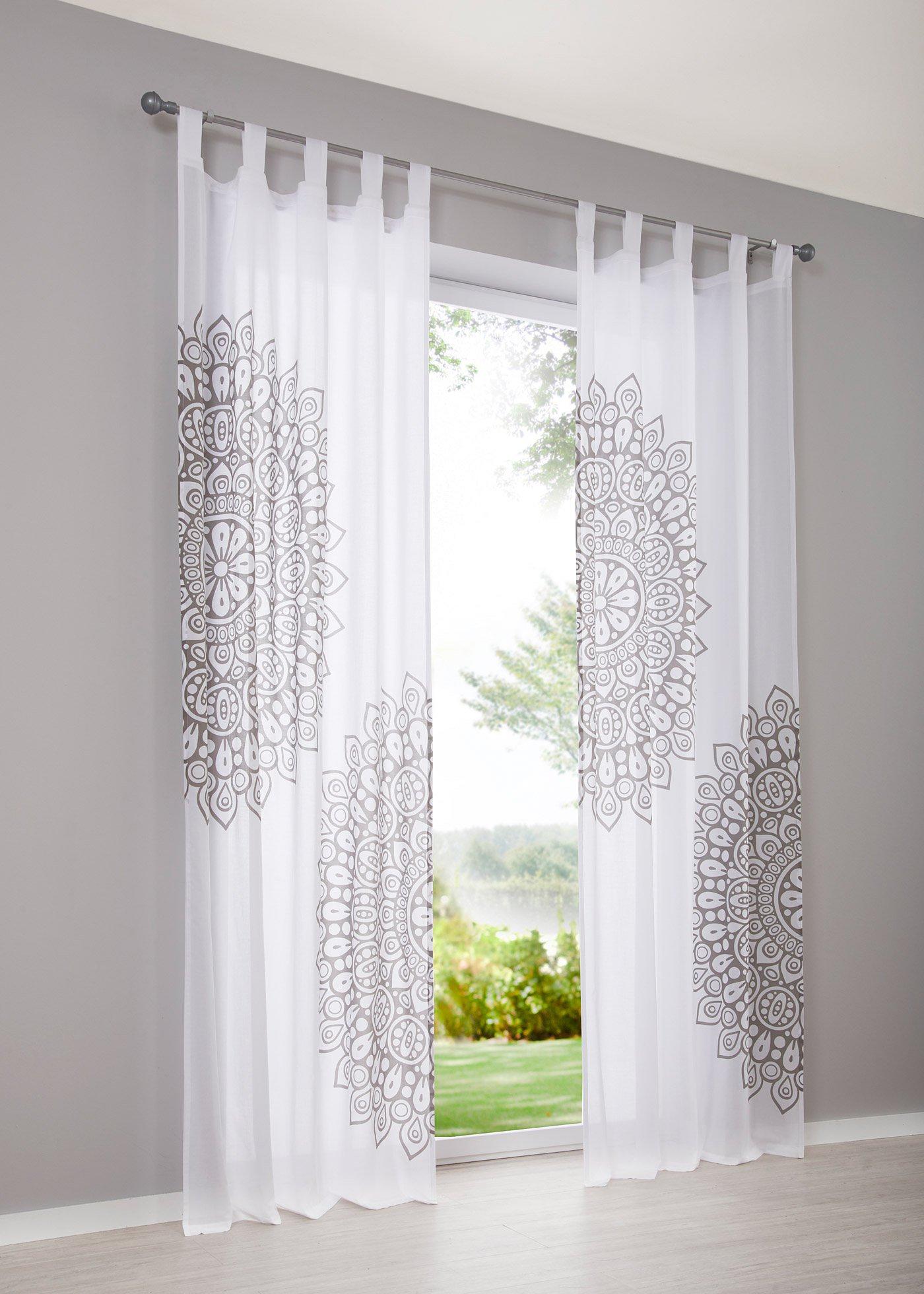 Voilage imprimé ornement (1 pce.)