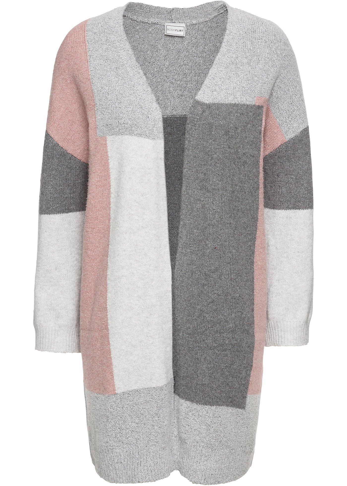 Image de Gilet long en maille style color block
