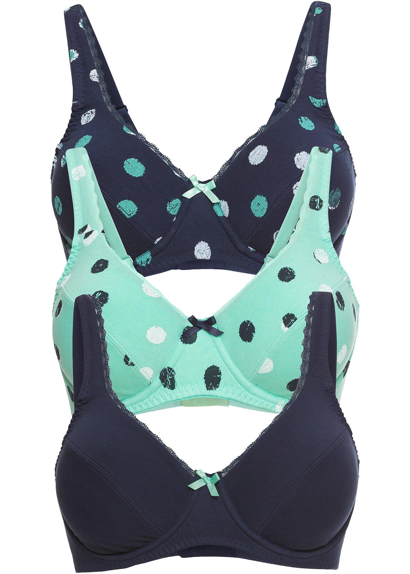 Lot de 3 soutiens-gorge avec coton bio