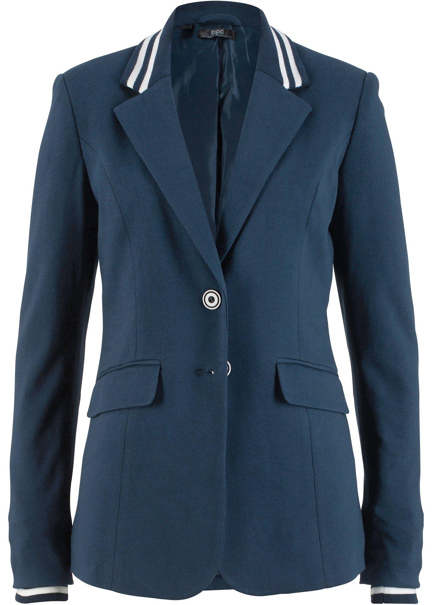 Blazer en jersey coton à détails rayés