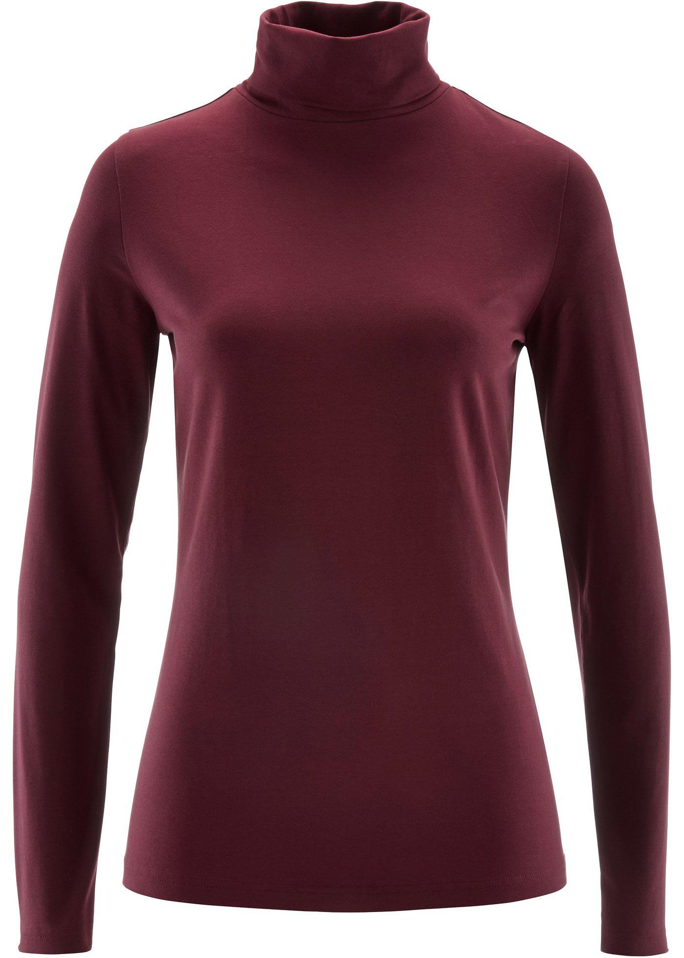 T-shirt col roulé extensible, manches longues