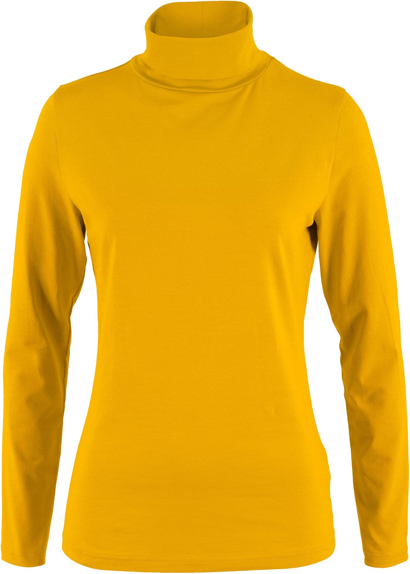 T-shirt col roulé extensible, manches longues