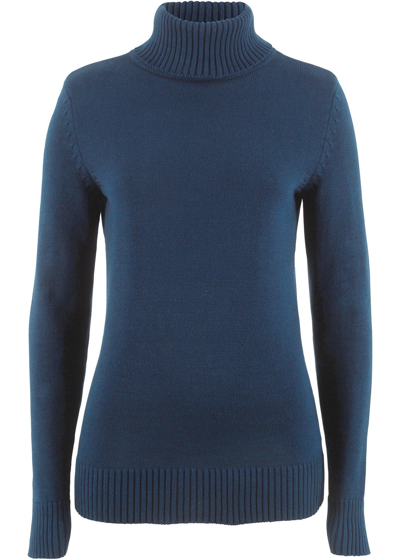 Pull coton à col roulé