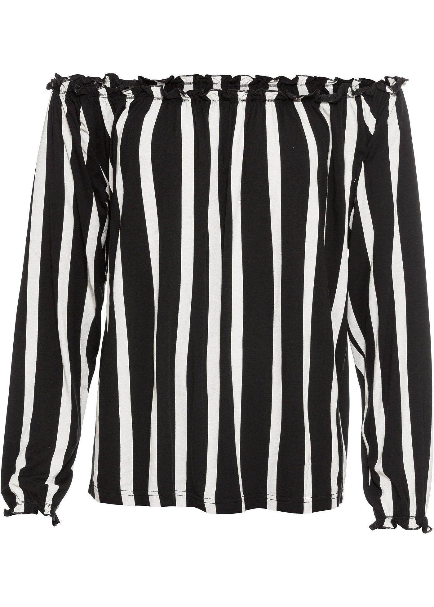 T-shirt rayé à encolure Carmen