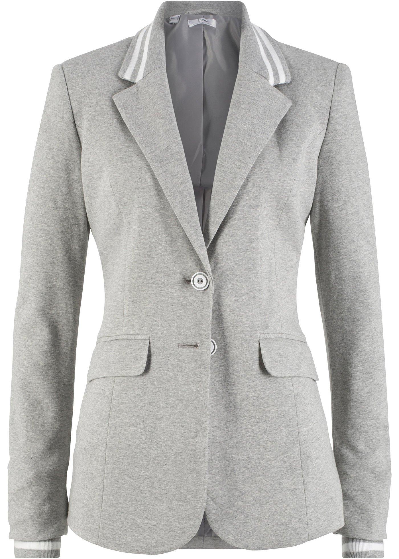 Blazer en jersey coton à détails rayés