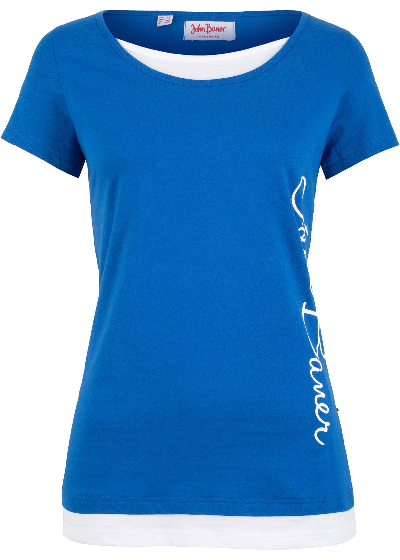 T-shirt coton extensible 2 en 1, manches courtes