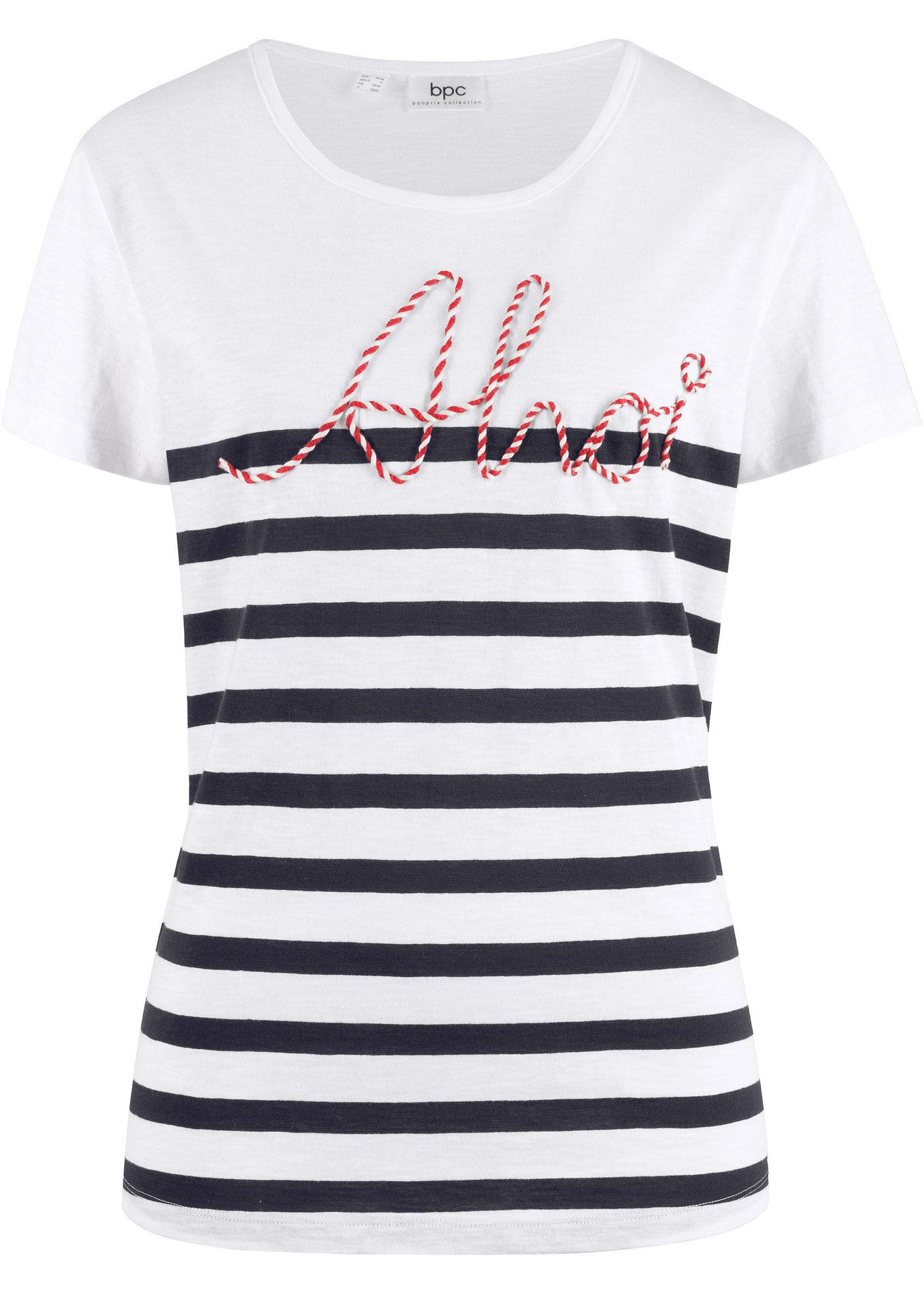 T-shirt rayé à broderie