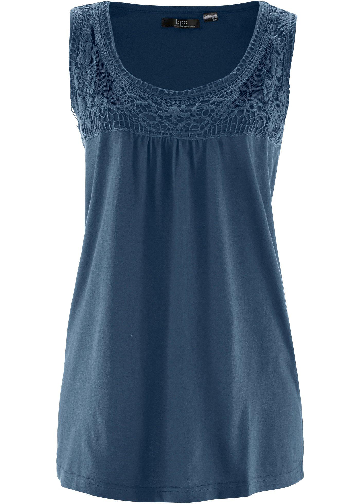 Top coton à dentelle