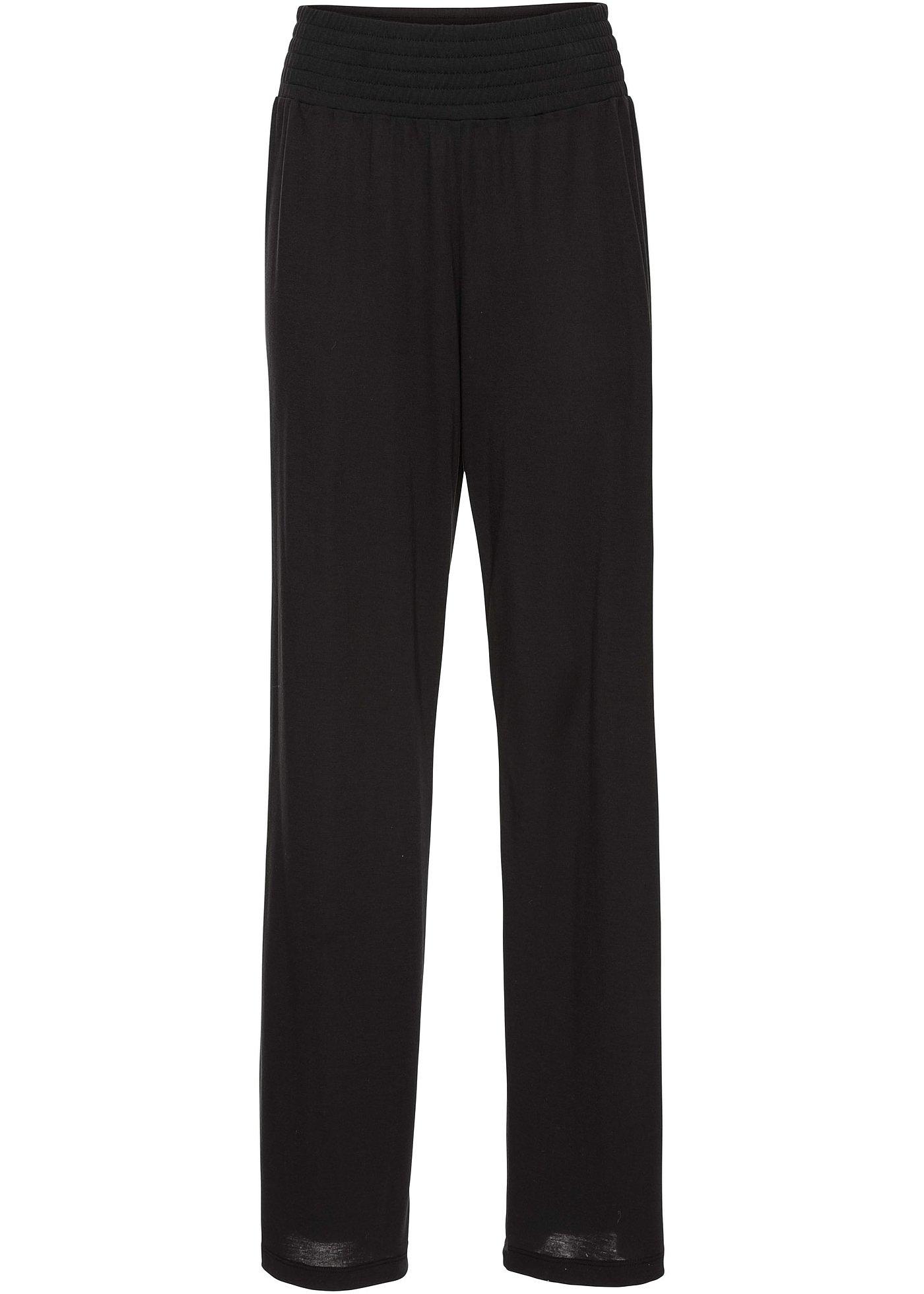 Pantalon palazzo en jersey, taille courte