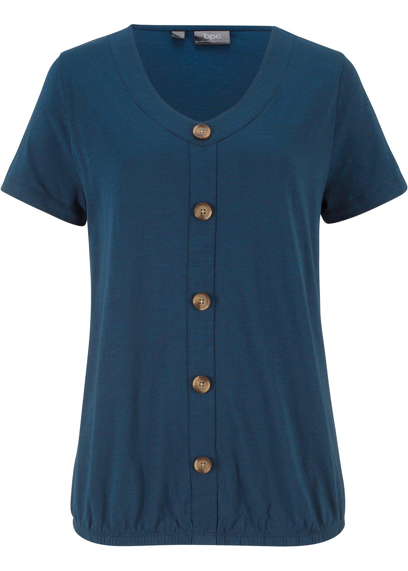 T-shirt avec patte de boutonnage et base élastiquée