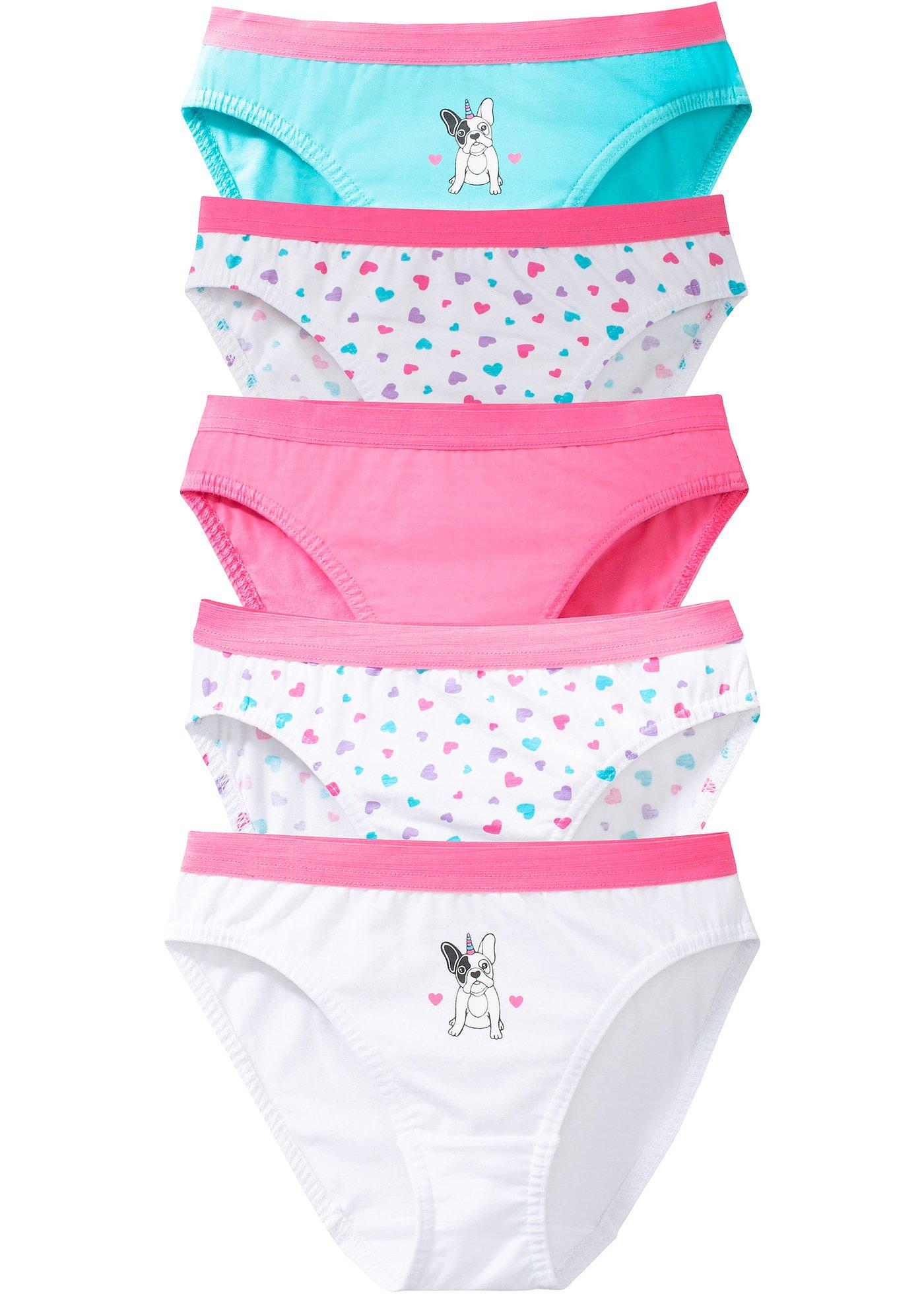 Lot de 5 slips fille en coton