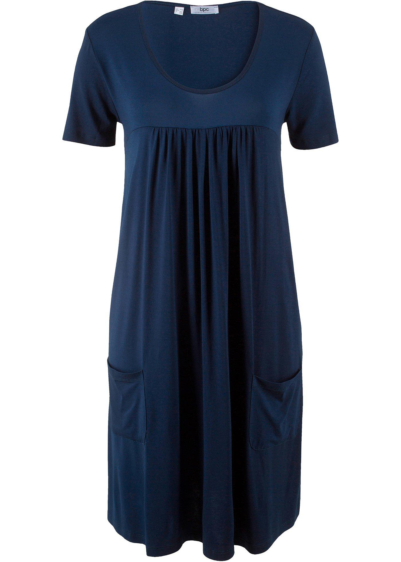 Robe courte en jersey viscose, manches courtes