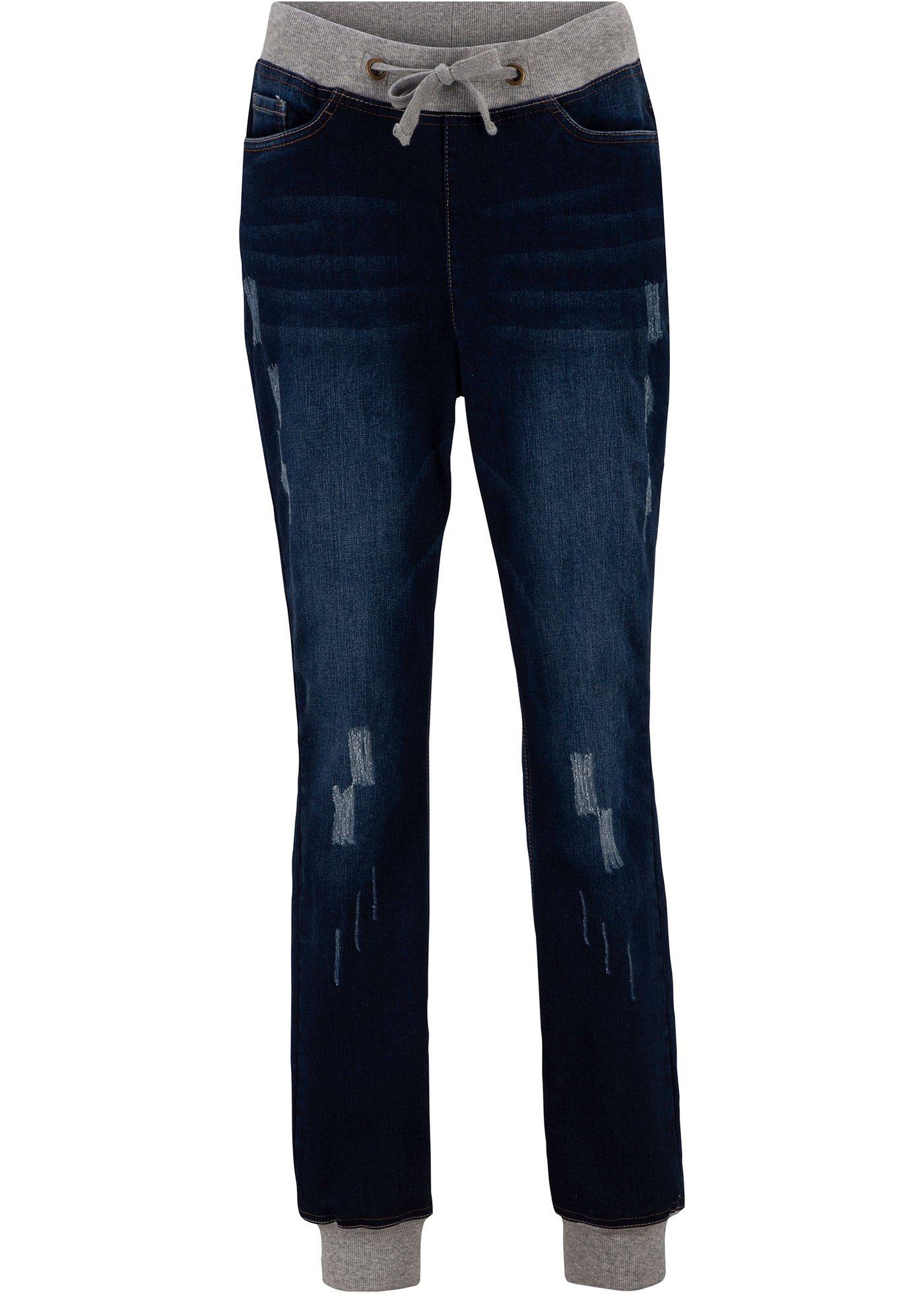 Jean confort Boyfriend en coton avec taille confortable