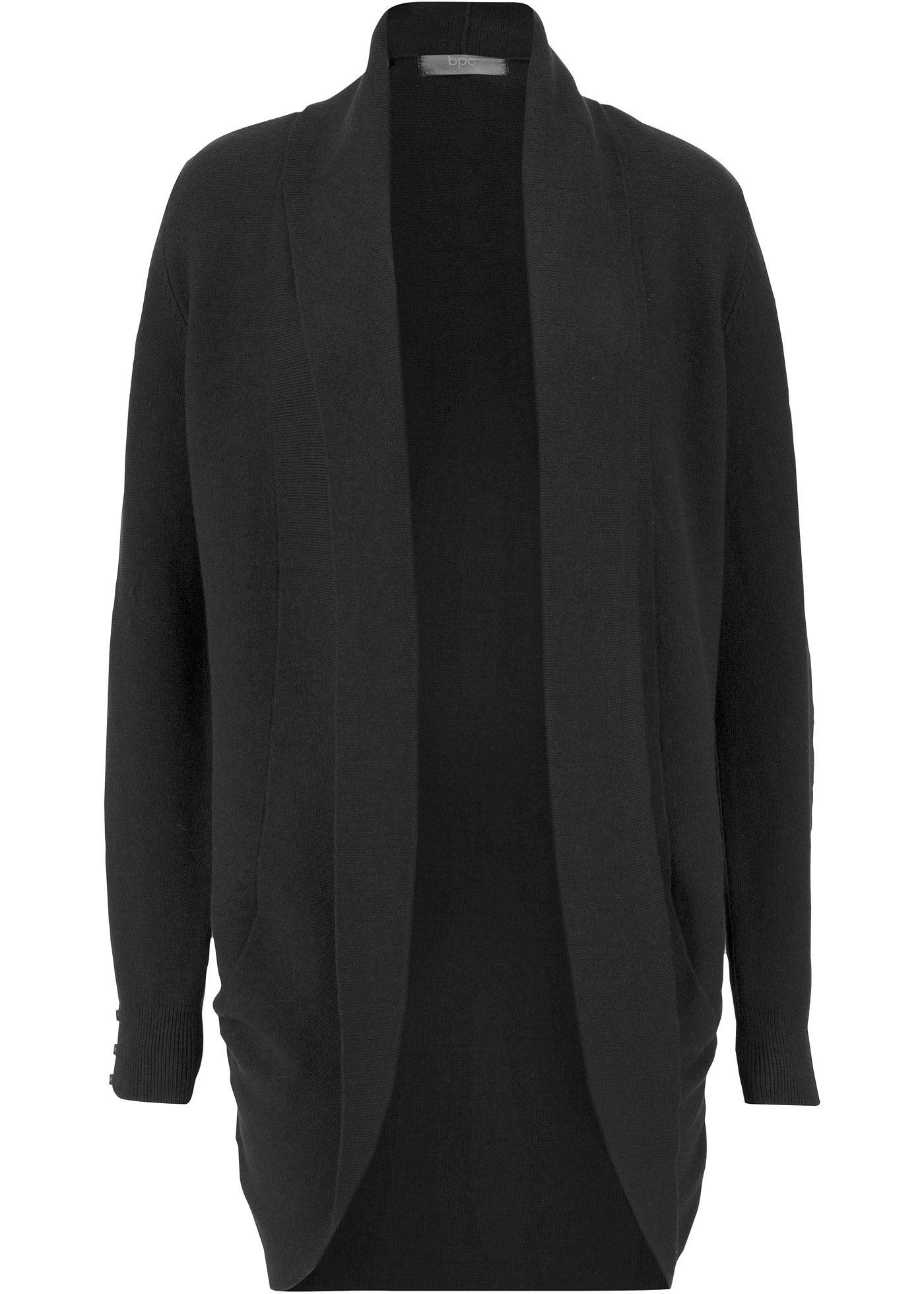 Gilet long en maille fine avec boutons