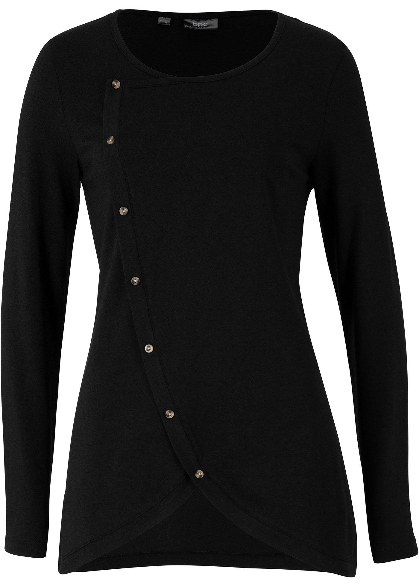 T-shirt long coton avec boutons