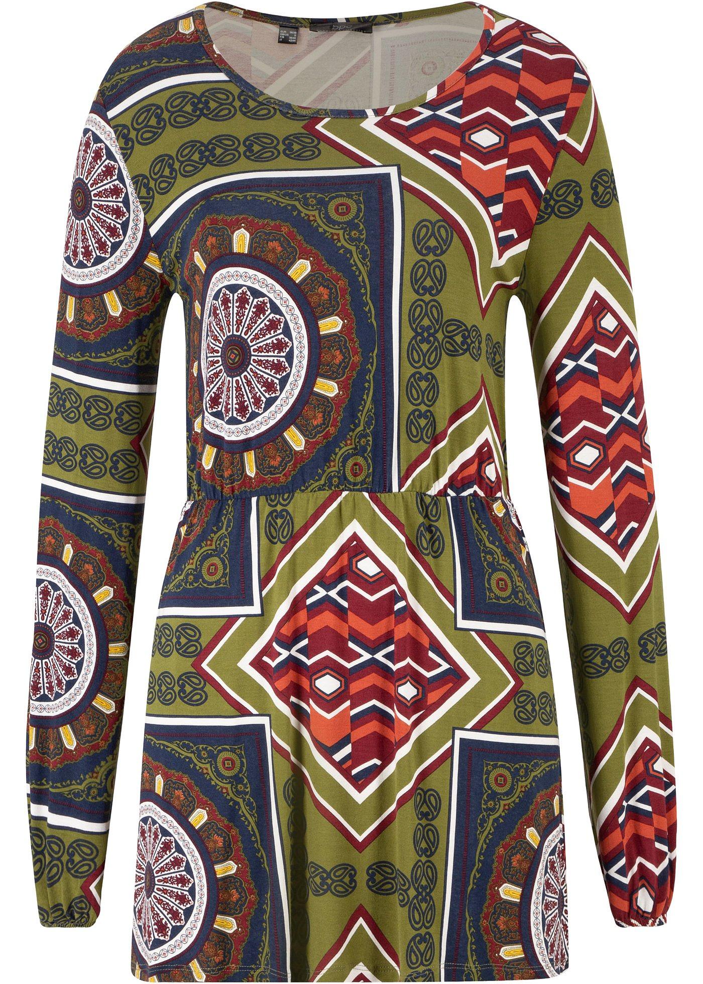 T-shirt tunique à imprimé patchwork