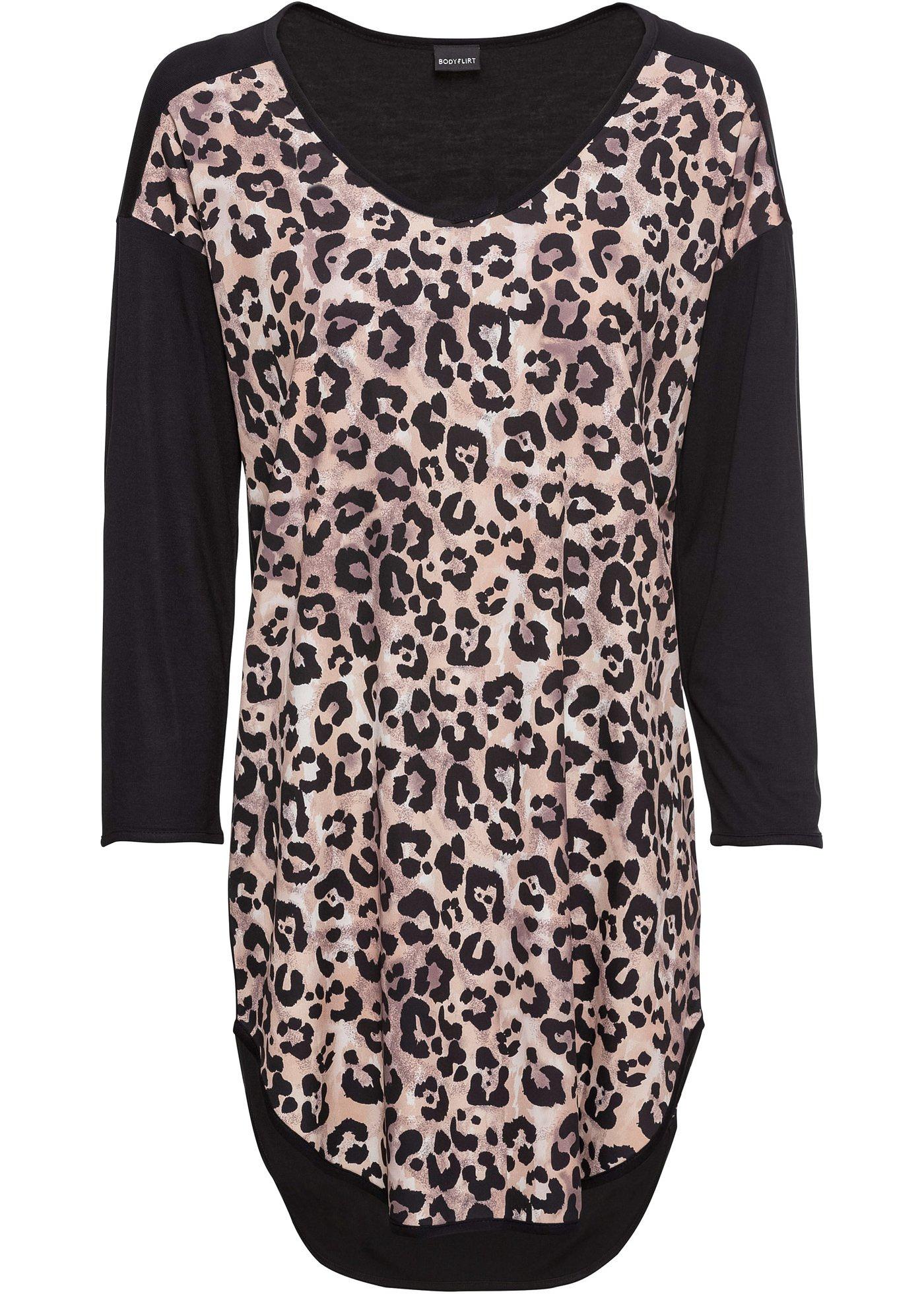 T-shirt long en mélange de matières