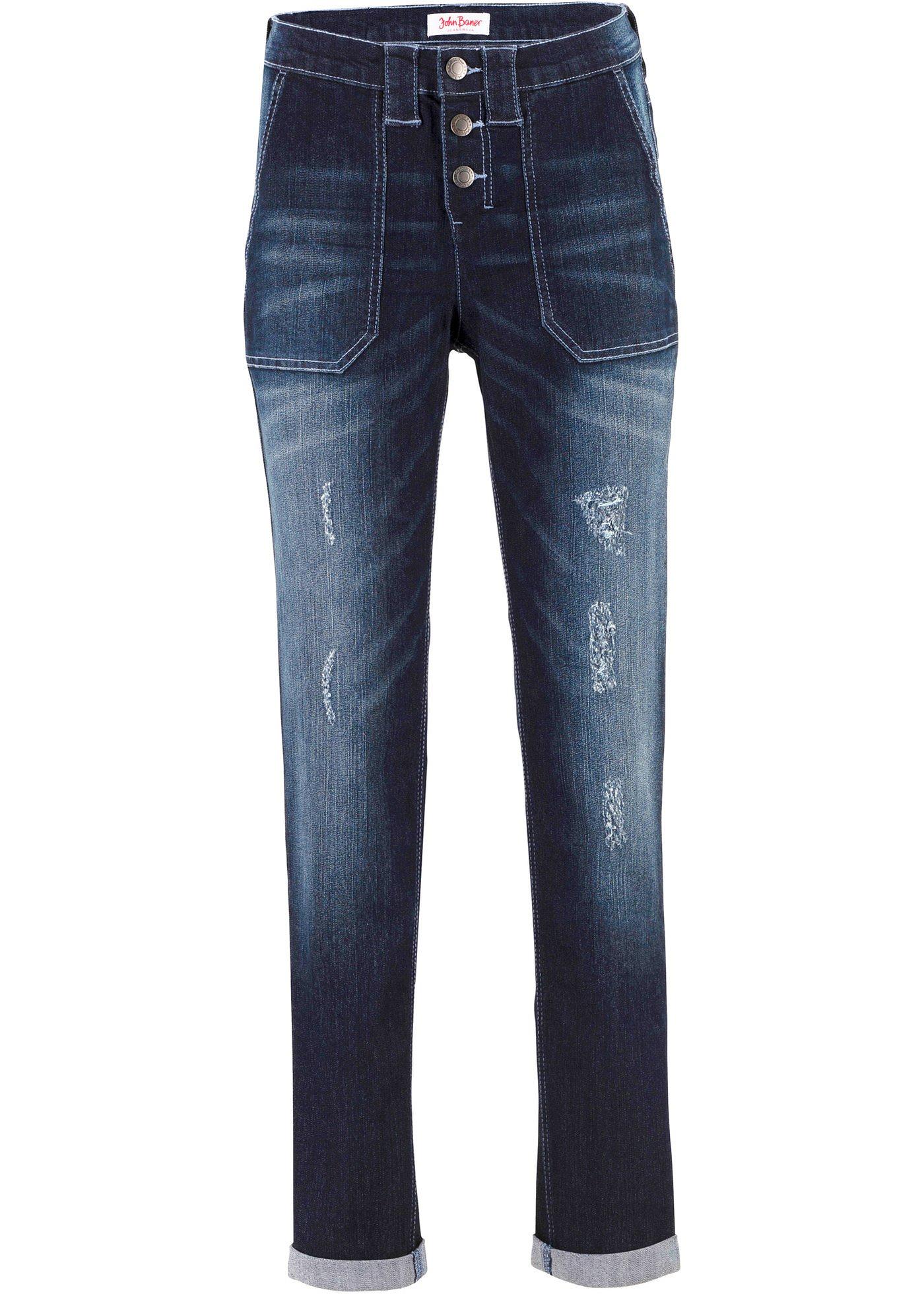 Jean extensible confort-stretch, BOYFRIEND