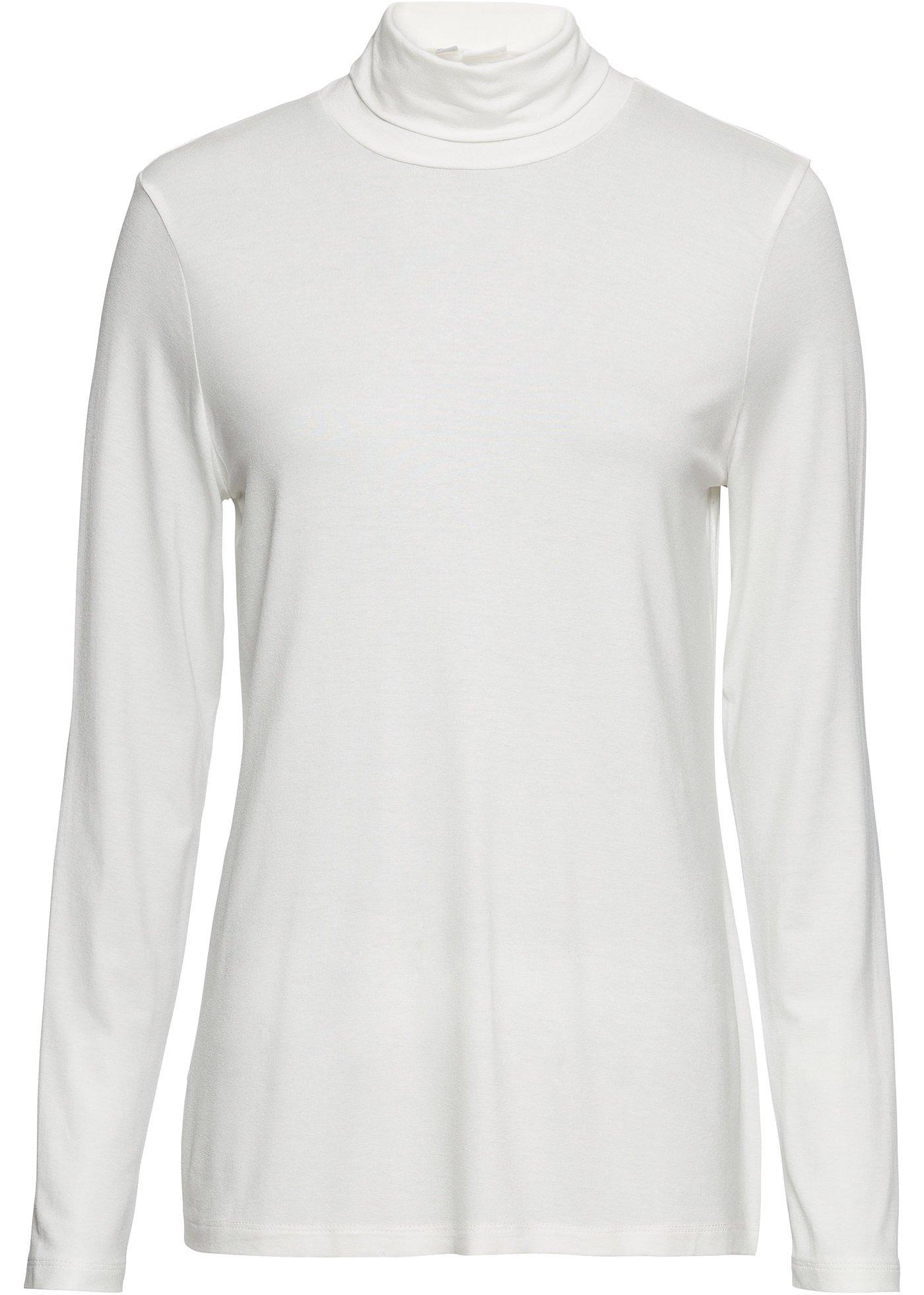 T-shirt manches longues avec col roulé et dentelle