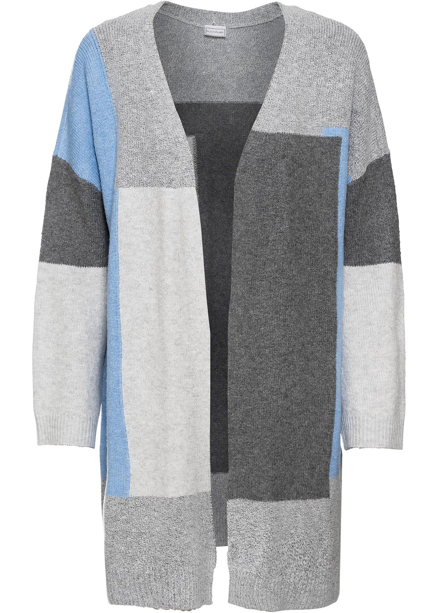 Cardigan douillet qui se porte ouvert, long. env. 82 cm.