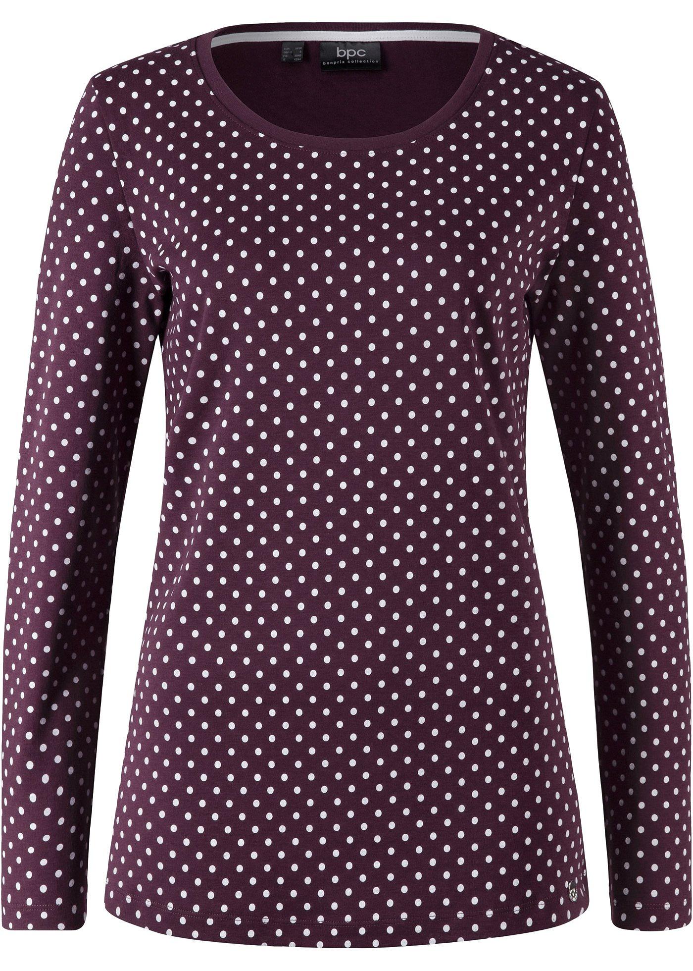 T-shirt manches longues à pois