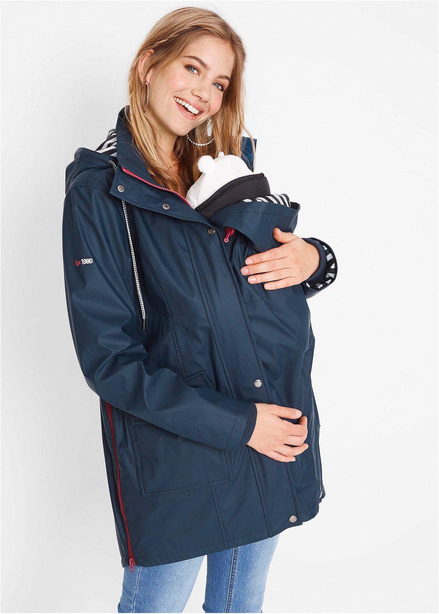 Veste de portage pour les jours de pluie - bleu fonc?�/rouge prune