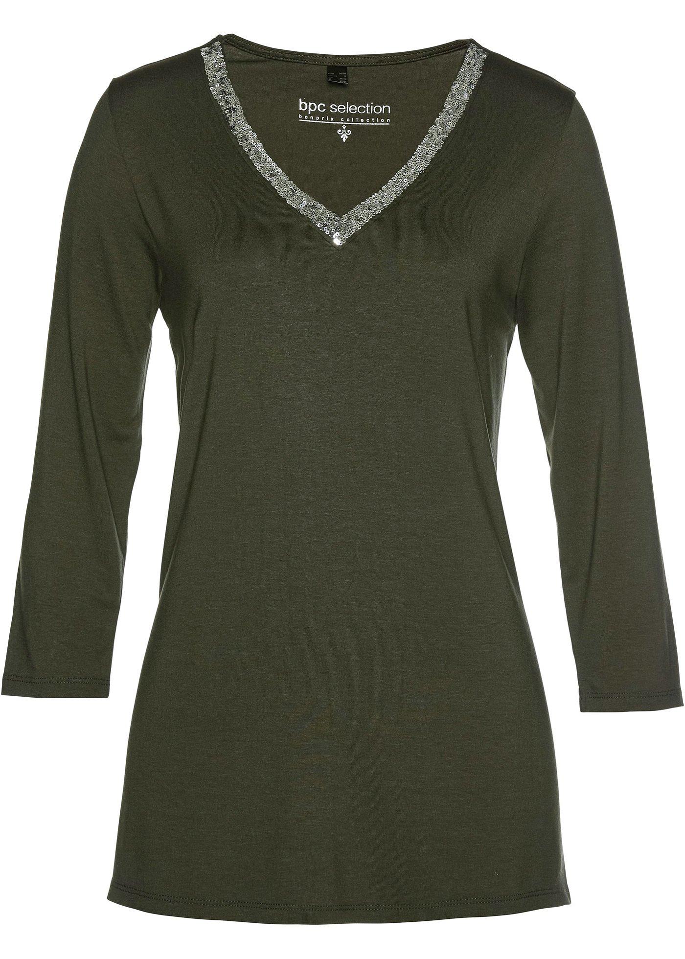 T-shirt long à paillettes