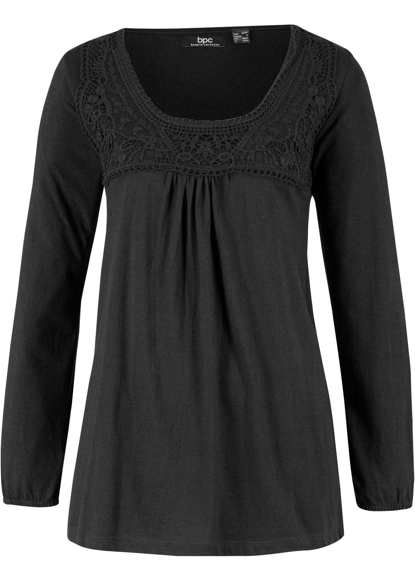 T-shirt manches longues avec dentelle