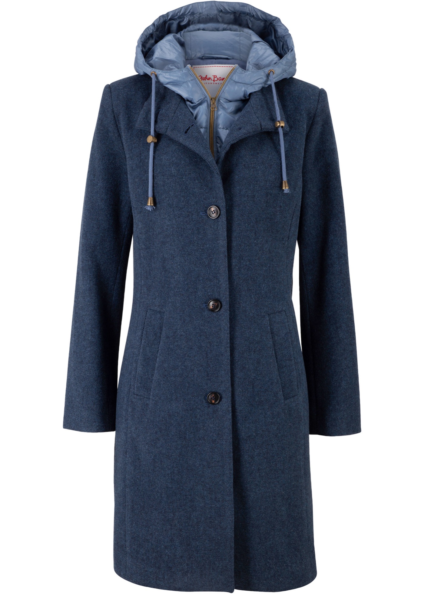 Manteau court d'hiver à teneur en laine, style 2 en 1