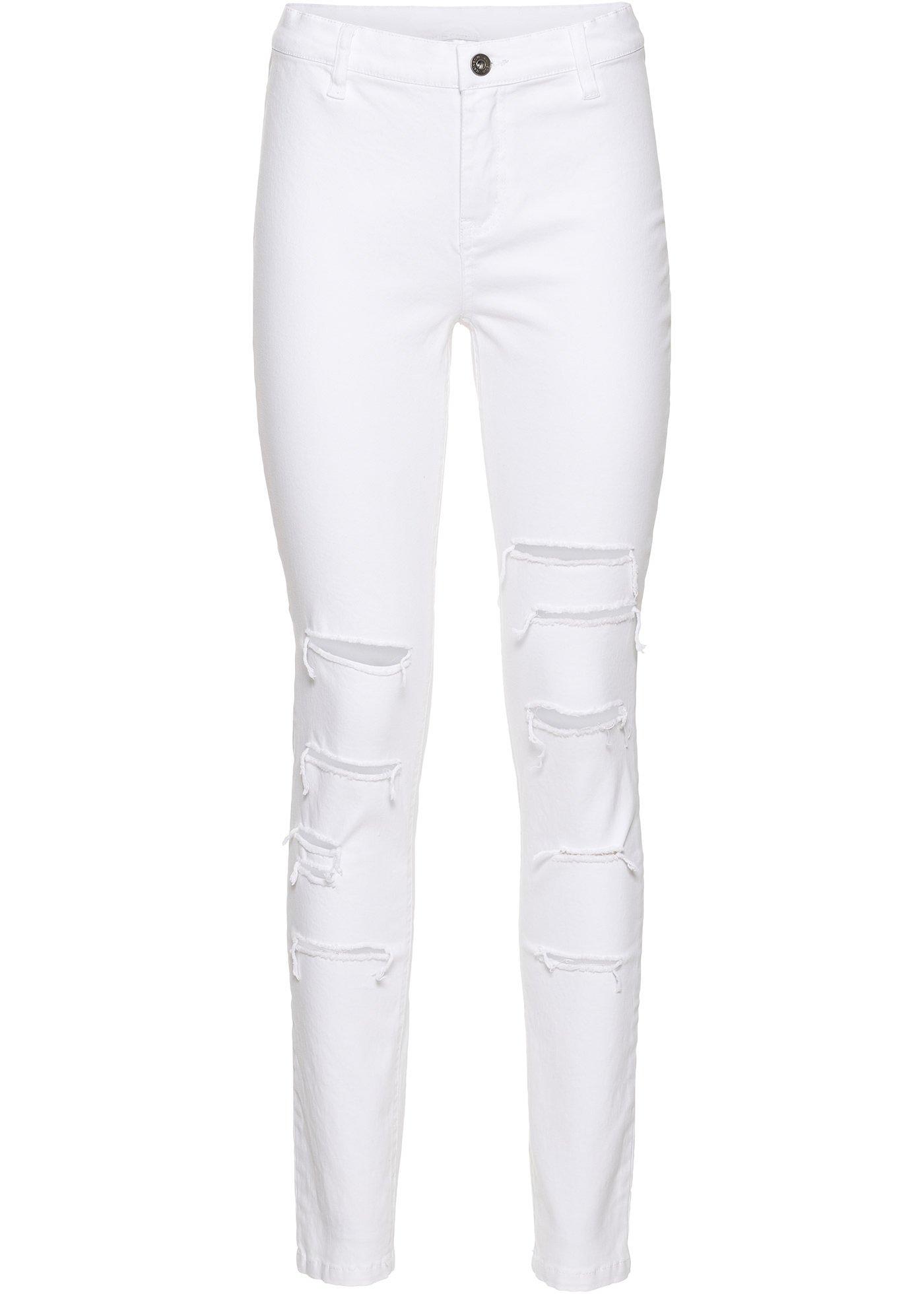 Pantalon Skinny taille haute avec effet destroyed