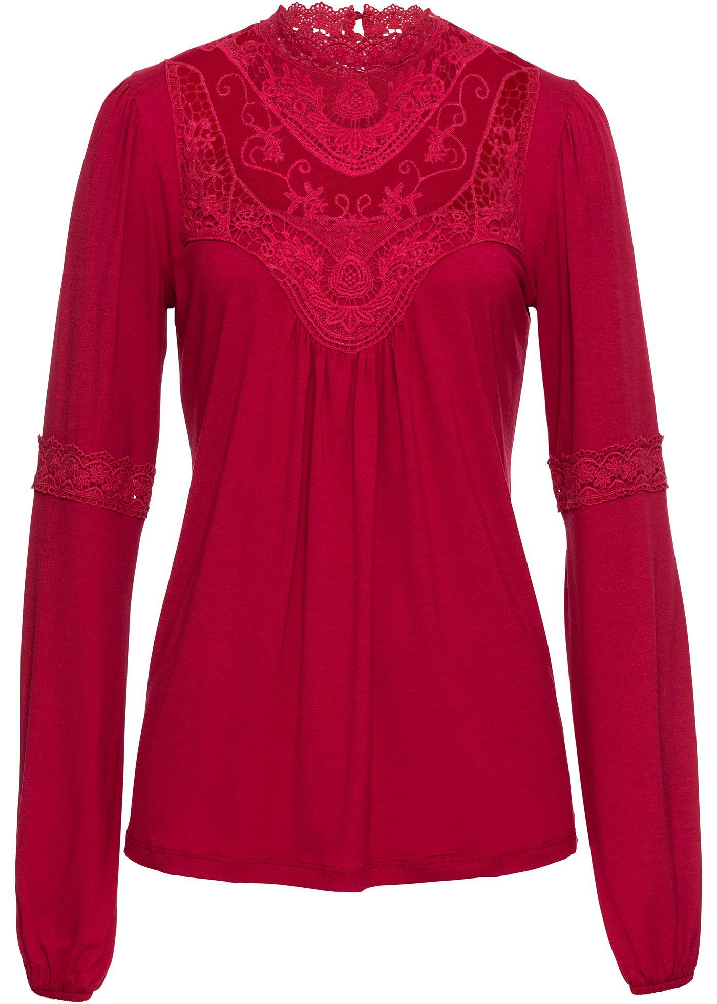 T-shirt manches longues avec dentelle