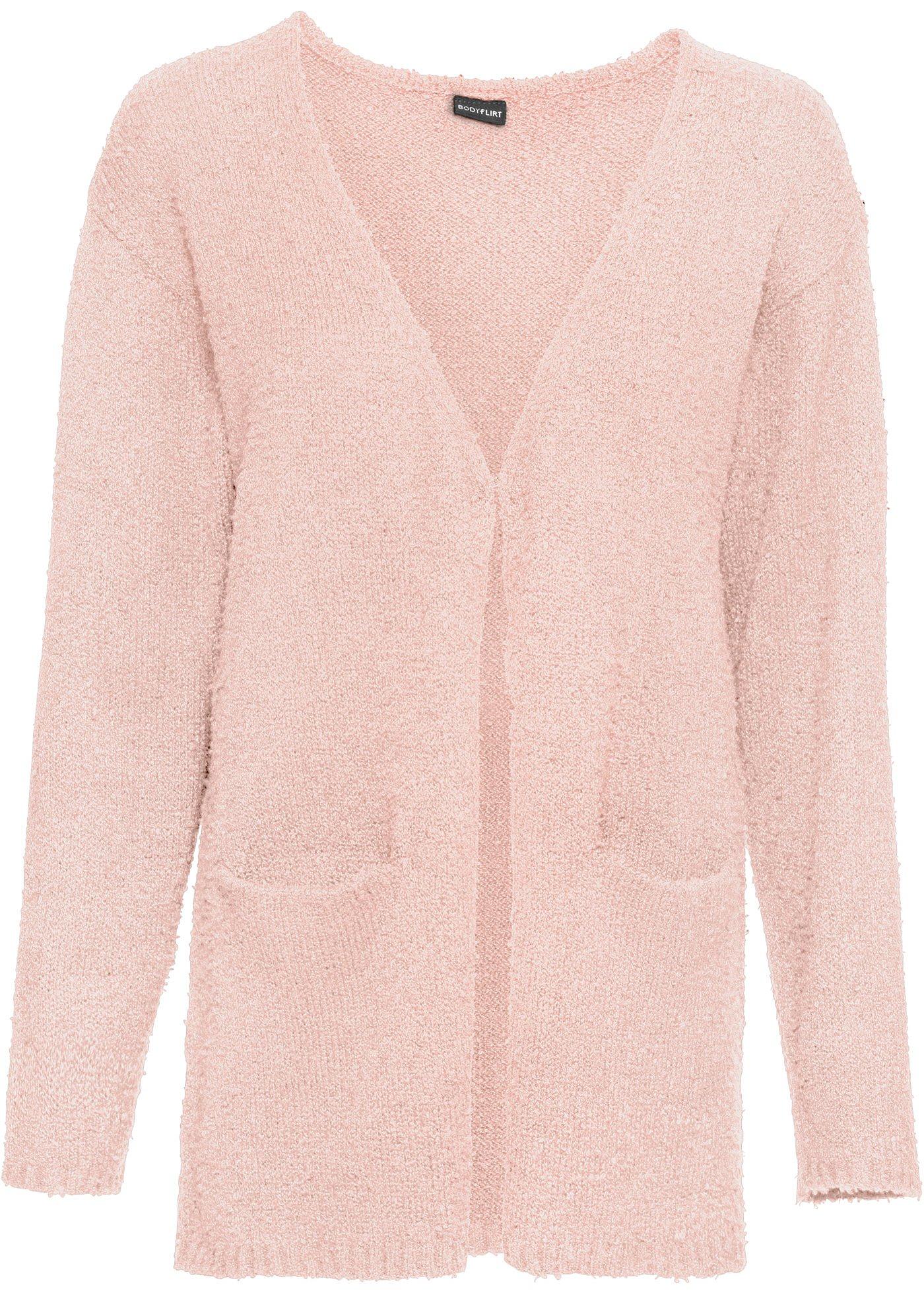 Gilet en maille mode de la marque BODYFLIRT. Coupe légèrement oversize et femeture par une agrafe dissimulée. Long. env. 72 cm.