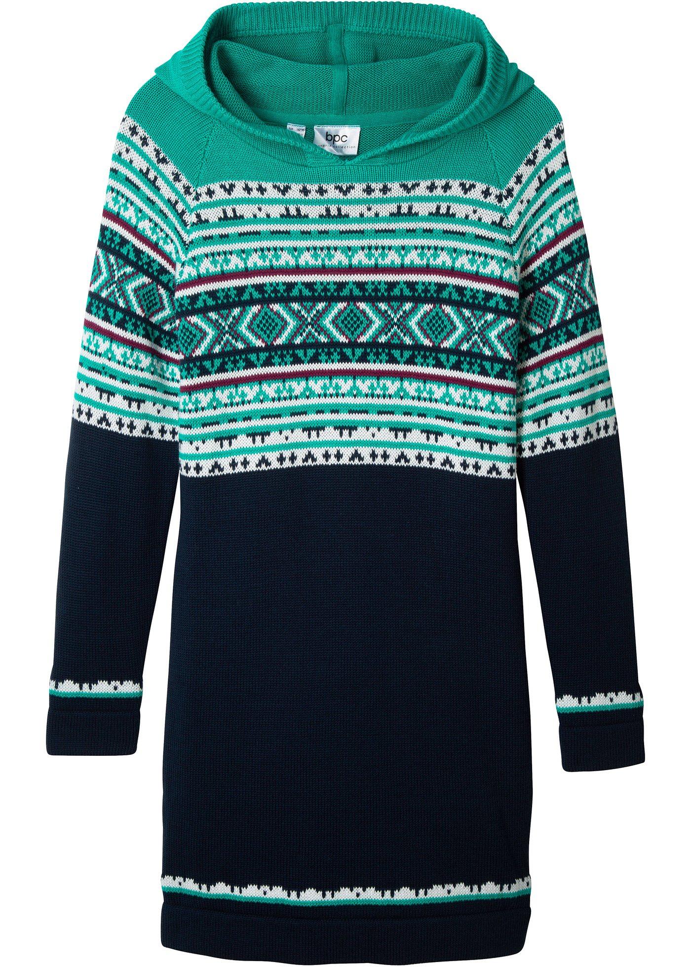 Robe en maille fille à capuche